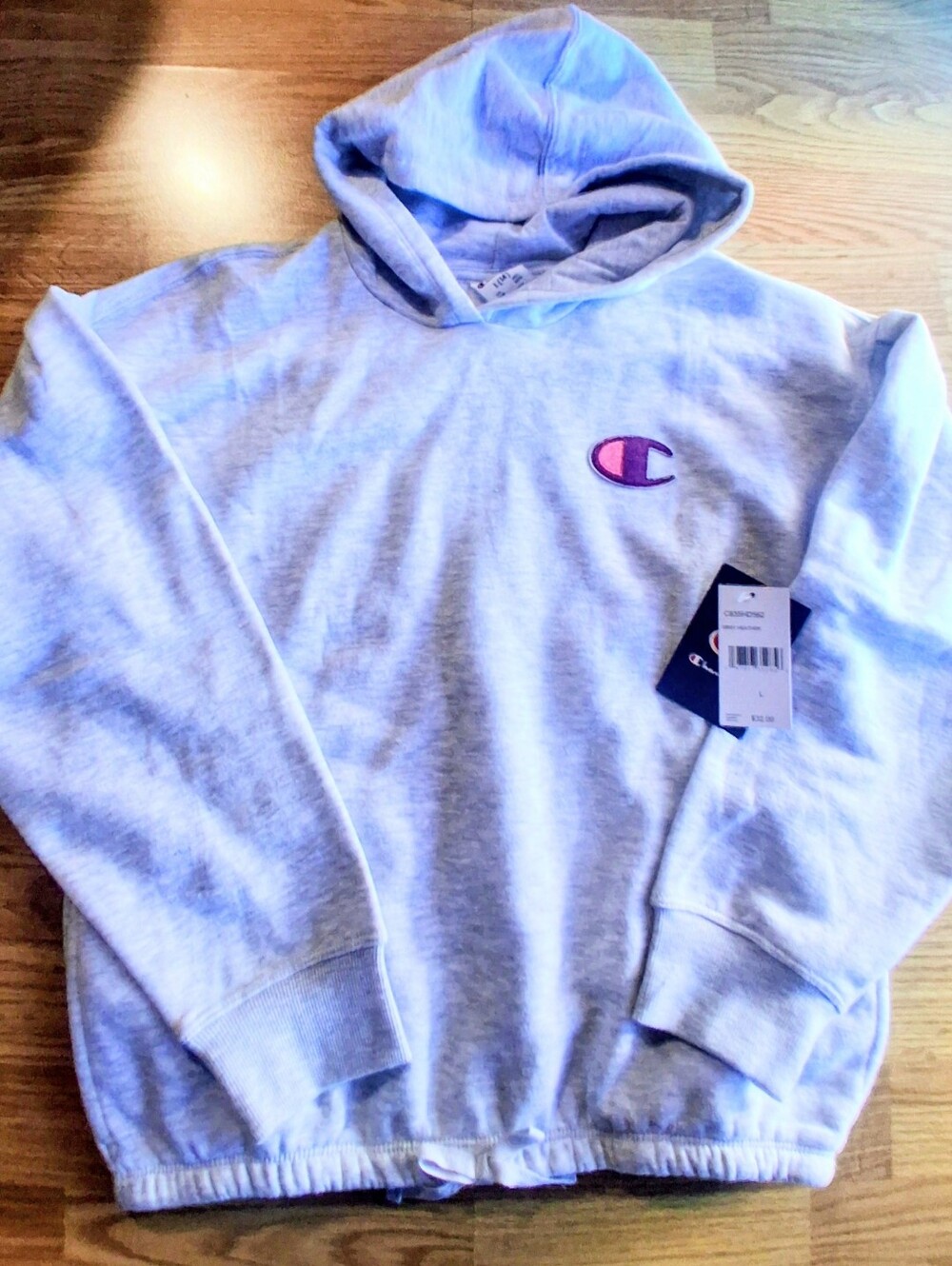 NWT Champion Girls Hoodie, Hooded Sweatshirt, Gray Sz L/14  MSRP $32